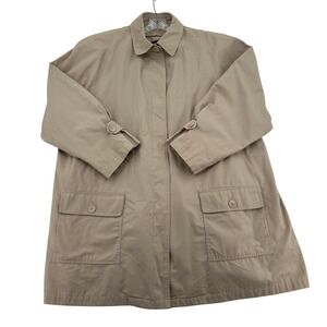 London Fog Limited Edition Women 24W Tan Trench Coat Classic Button Front Lined